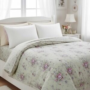 Rachel Ashwell Simply Shabby Chic Ruffled Edge Reversible Floral Duvet Queen
